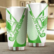 Load image into Gallery viewer, Golf club green & white tumbler Custom name Stainless Steel Tumbler Cup - personalized golf gifts NQS6217