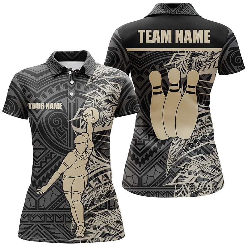 Custom bowling shirt for women – personalized team jersey front view