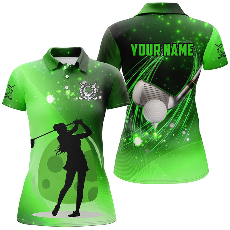 Green light golf ball clubs Women polo shirt custom golf outfits for women, personalized golf gifts NQS8040