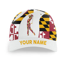 Load image into Gallery viewer, Mens golf hat for men custom name Maryland flag patriot baseball men's golf cap NQS7468