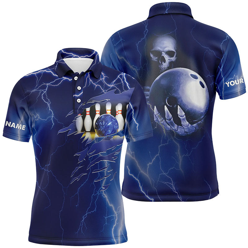 Custom bowling shirt for men – personalized team jersey front view