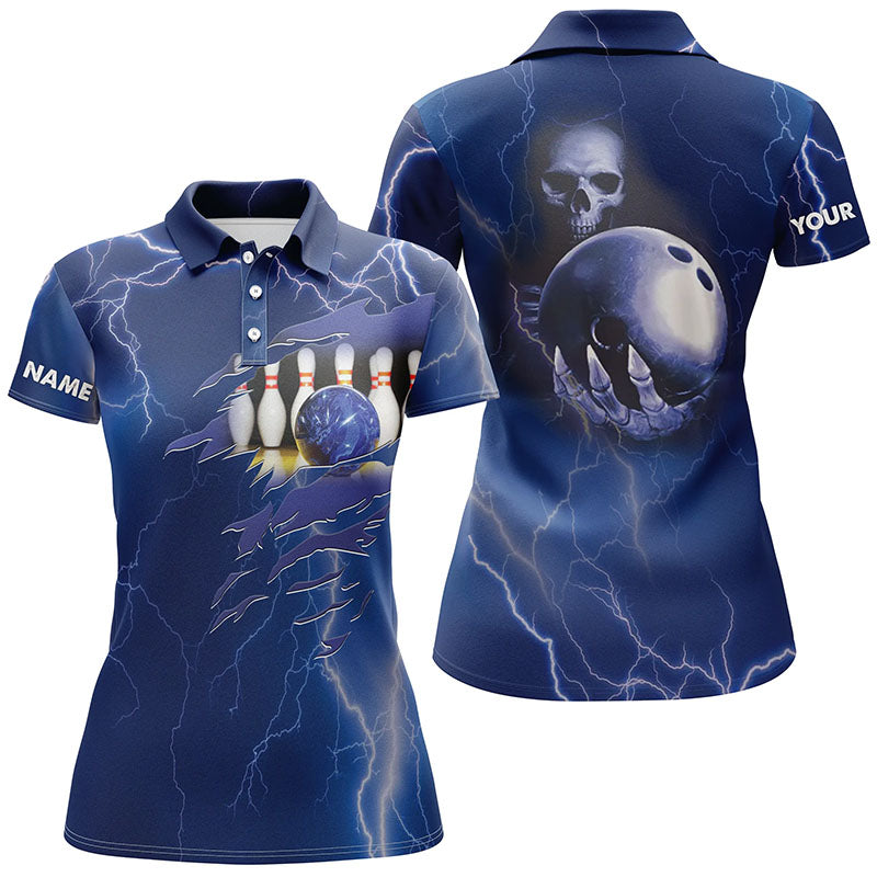 Custom bowling shirt for women – personalized team jersey front view