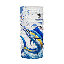 Load image into Gallery viewer, Personalized Blue and white Marlin Fishing Shirts Custom Marlin Long Sleeve Fishing Team Jerseys NQS9308