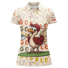 Load image into Gallery viewer, Funny Thanksgiving Turkey Women golf polo shirts custom women's golf outfits, personalized golf gifts NQS8625