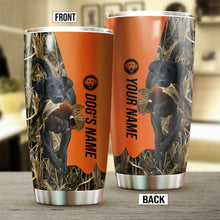 Load image into Gallery viewer, Black Labrador Retriever Birds & Deer shed Hunting Dog Custom name Stainless Steel Tumbler Cup FSD4284