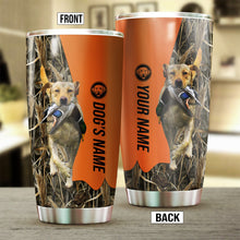 Load image into Gallery viewer, Yellow Labrador Retriever Birds & Deer shed Hunting Dog Custom name Stainless Steel Tumbler Cup FSD4287