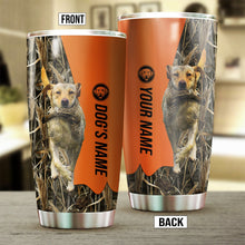 Load image into Gallery viewer, Yellow Labrador Retriever Birds & Deer shed Hunting Dog Custom name Stainless Steel Tumbler Cup FSD4287