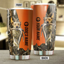 Load image into Gallery viewer, Yellow Labrador Retriever Birds & Deer shed Hunting Dog Custom name Stainless Steel Tumbler Cup FSD4287