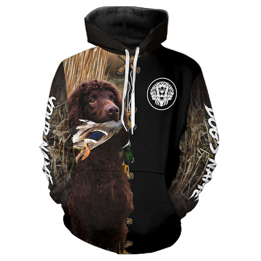 Irish Water Spaniel Hunting Dog Custom Name Hoodie Shirt for Hunter FSD4749