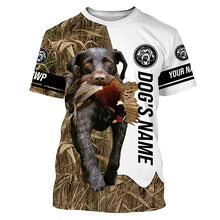 Load image into Gallery viewer, Pheasant Hunting with German Wirehaired Pointers GWP Custom Name Camo Full Printing Shirts, Hoodie FSD2687