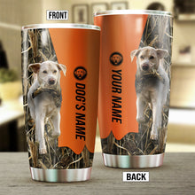 Load image into Gallery viewer, White Labrador Retriever Birds & Deer shed Hunting Dog Custom name Stainless Steel Tumbler Cup FSD4325