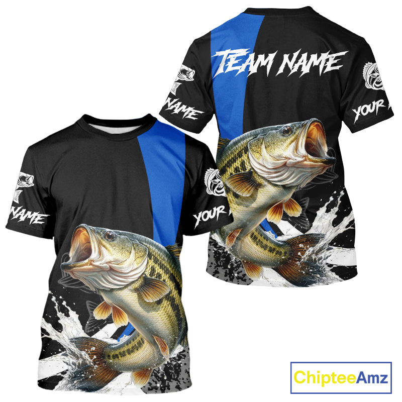 Personalized Bass Fishing Jersey, Bass Fishing T-Shirts Fishing Apparel For Men NHT872