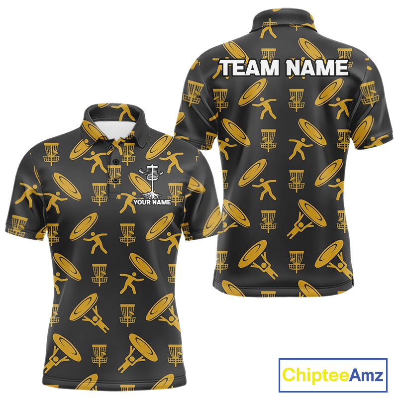 Personalized Disc Golf Polo Shirt Custom Name Golf Shirt Disc Golfer Gift Performance Polo For Men