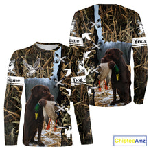 Load image into Gallery viewer, Brown Camo Duck Hunting With Chocolate Lab Dog 3D All Over Printed Shirts, Dog Hunting Clothes NHT143