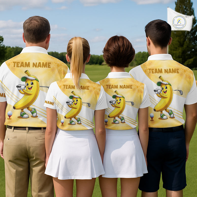 Funny Banana Golf Polo Shirt Custom Name – Cute Banana Golfer Golf Polo For Women NHT1073