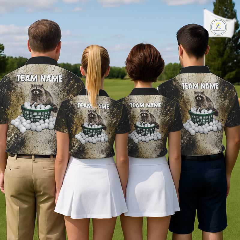 Custom Raccoon Golf Polo Shirt For Men - Personalized Funny Vintage Golf Apparel NHT1178