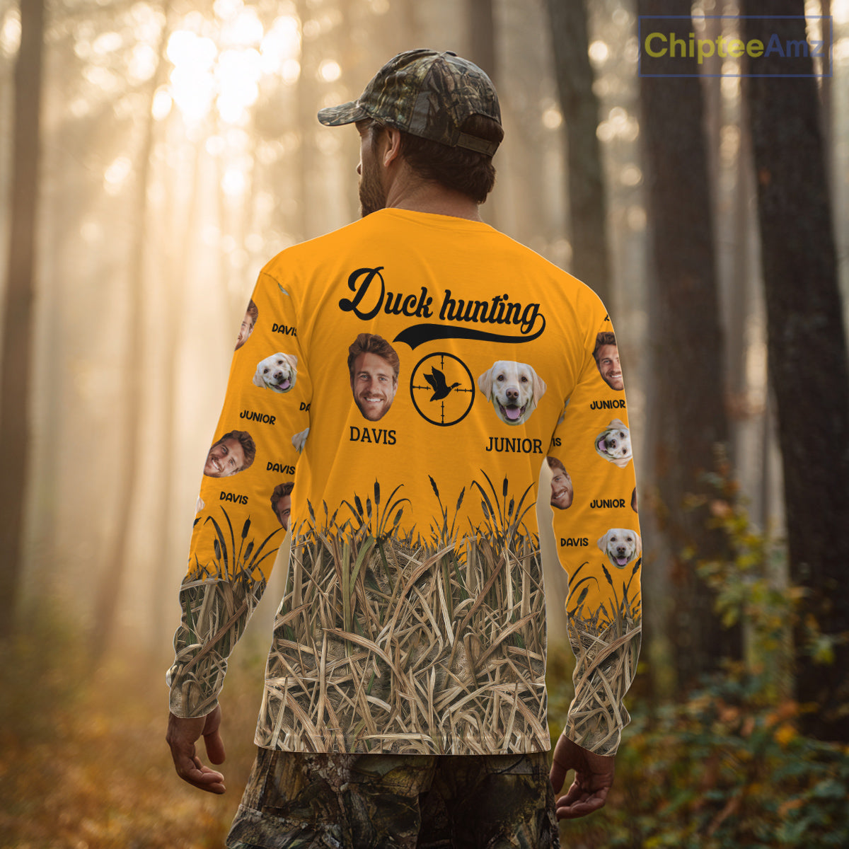 Custom Duck Hunting Shirt β Hunter & Dog Face and Name, Funny Personalized Gift NHT291