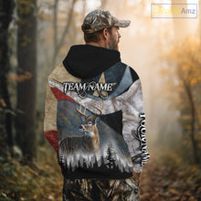 Load image into Gallery viewer, Deer Hunting Shirt-Personalized Texas Flag Camo Snow, Best Gifts for Deer Hunters NHT29