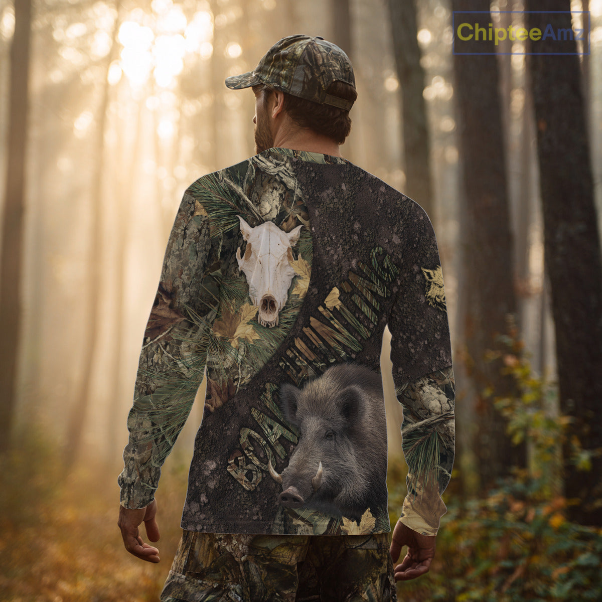 Best Wild Boar Hunting Forest Camouflage Custom Name Shirts for Hunter, Hunting Gifts NHT105
