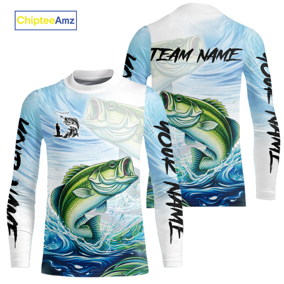 Kid Bass Fishing Shirts Long Sleeve Customized Name, Largemouth Bass Fishing Jerseys NHT384