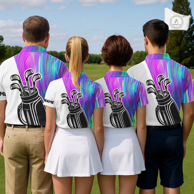 Hologram Golf Pattern Mens Polo Golf Shirts Custom Golf Team Shirts Golfer Outfit, Golf Gifts NBT699