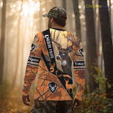 Load image into Gallery viewer, Deer Hunting Orange Camouflage 3D Printing Custom Name Shirts, Best Deer Hunting Shirts for Men NBT152