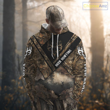 Load image into Gallery viewer, Deer Hunting Shirt Custom Name 3D All Over Print with Deer Skull & Brown Camo For Deer Hunters NBT79
