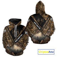 Load image into Gallery viewer, Deer Hunting Shirt Custom Name 3D All Over Print with Deer Skull & Brown Camo For Deer Hunters NBT79