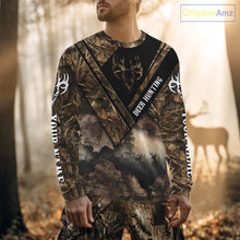Load image into Gallery viewer, Deer Hunting Shirt Custom Name 3D All Over Print with Deer Skull & Brown Camo For Deer Hunters NBT79