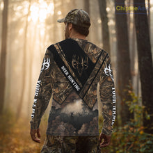Load image into Gallery viewer, Deer Hunting Shirt Custom Name 3D All Over Print with Deer Skull & Brown Camo For Deer Hunters NBT79