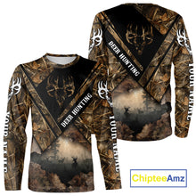 Load image into Gallery viewer, Deer Hunting Shirt Custom Name 3D All Over Print with Deer Skull & Brown Camo For Deer Hunters NBT79