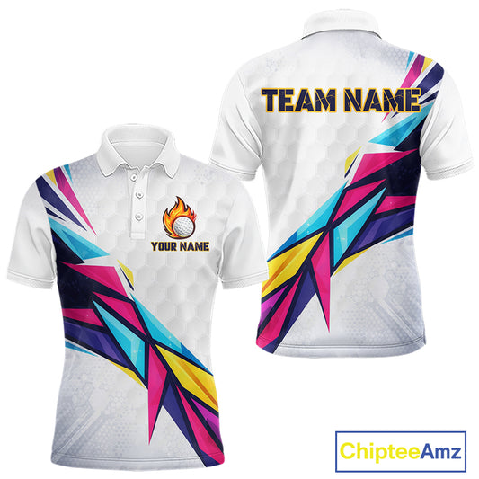 Mens Golf Polo Shirts Custom Name Golf Shirts For Men, White Golf Shirts, Gift For Golf Lovers NBT549