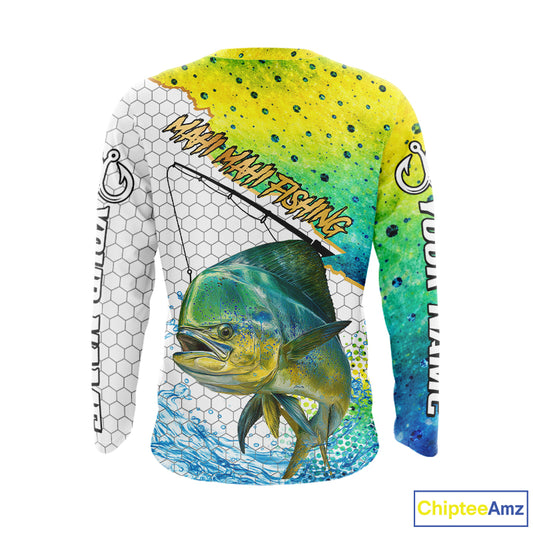 Mahi Mahi Custom Fishing Shirts Long Sleeve, Saltwater Fishing Clothing, Fishing Jerseys NBT425