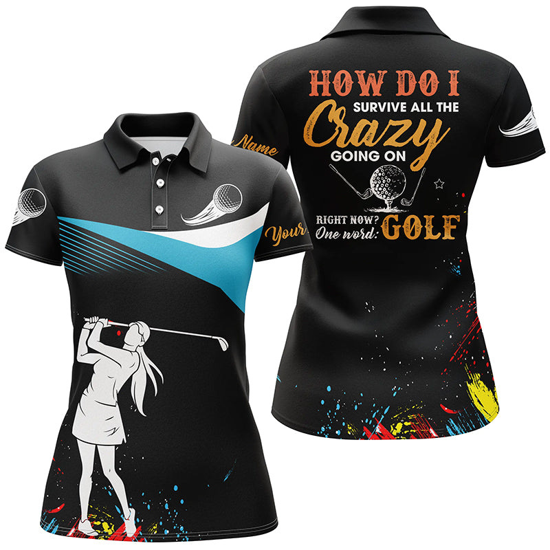 Water Color Womens Golf Polo Shirts, Personalized Colorful Golf Shirts For Women, Golf Gifts LDT0214