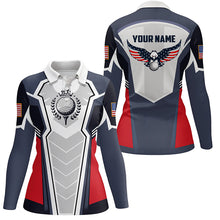 Load image into Gallery viewer, American Eagle Golf Polo Shirt Customized Us Flag Golf Shirts For Women, Patriotic Golf Gifts LDT0220