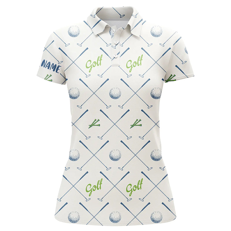 Golf Pattern Seamless Womens Polo Shirts Custom Name Cool Golf Shirts For Women Golf Gifts LDT0570