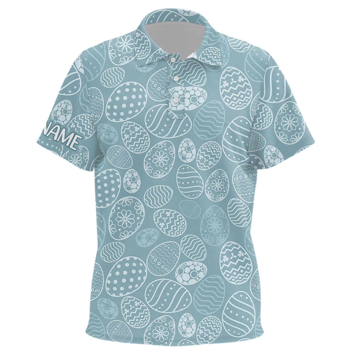 Blue Funny Easter Eggs Kids Golf Polo Shirts Custom Easter Day Golf Shirts For Kid Golf Gifts LDT1336