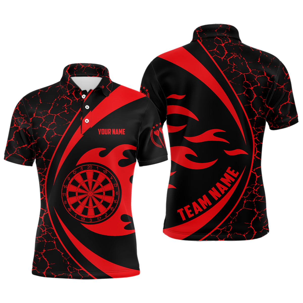 Personalized Red Fire Flame Darts Men Polo Shirt Darts Shirt For Men Darts Team Jersey LDT0712