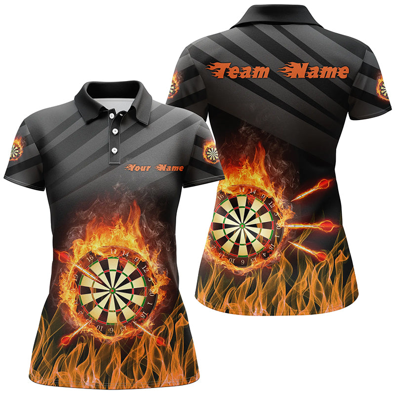 Personalized Flame Dart Board Womens Darts Polo Shirts Custom Dart Jerseys Womens Dart Team Shirts VHM1122