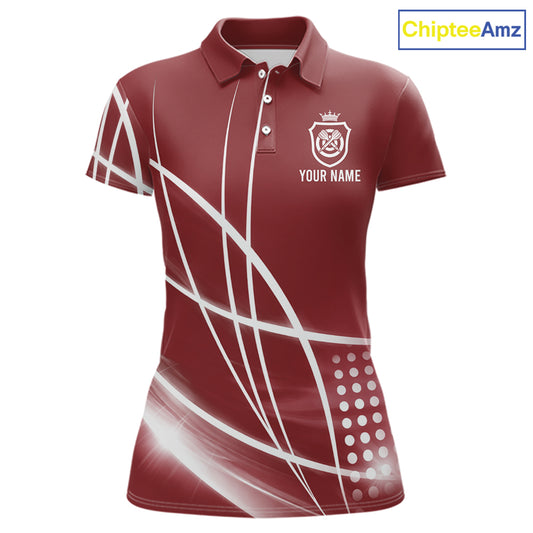 Red Darts Jersey For Women Custom Light Streaks Darts Tournament Team Shirt Polo & Quarter Zip TDM6027