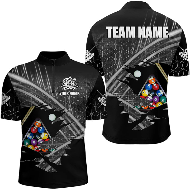 Personalized Billiard Shirts For Men Custom Billiard Pool Ball Jerseys, Billiard Team Shirt |Black TDM3196