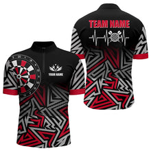Load image into Gallery viewer, Personalized Darts Heartbeat Zig-Zag Pattern Custom Dart Shirts For Men, Dart Team Jerseys | Red TDM3228