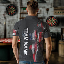 Load image into Gallery viewer, Smoke American Flag Dart Shirt with pocket Custom Patriotic Men Dart Jersey TDM3577