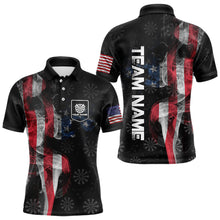 Load image into Gallery viewer, Smoke American Flag Dart Shirt with pocket Custom Patriotic Men Dart Jersey TDM3577