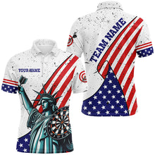Load image into Gallery viewer, Personalized The Statue Of Liberty Darts Shirts For Men Custom US Flag Patriotic Darts Jerseys TDM2268