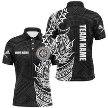 Load image into Gallery viewer, Personalized Black White Tribal Darts Polo & Quarter Zip Custom Dart Shirts For Men Dart Jerseys TDM2782