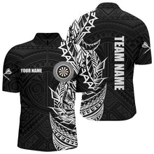Load image into Gallery viewer, Personalized Black White Tribal Darts Polo & Quarter Zip Custom Dart Shirts For Men Dart Jerseys TDM2782