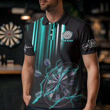 Load image into Gallery viewer, Turquoise Throwing Skills Loading Custom Dart Shirt For Men, Pocket Option TDM3789