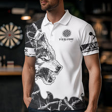 Load image into Gallery viewer, White Black Thorny Camo Wolf Dart Shirts For Men Custom Camouflage Dart Team Shirt Dart Jerseys TDM3815