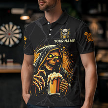 Load image into Gallery viewer, Darts And Beer That's Why I'm Here Custom Death Skeleton Men Darts Shirts, Drinking Dart Jerseys TDM3461